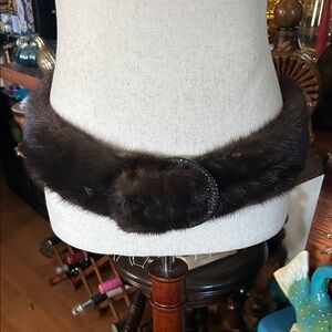Vintage Brown Mink Fur Belt